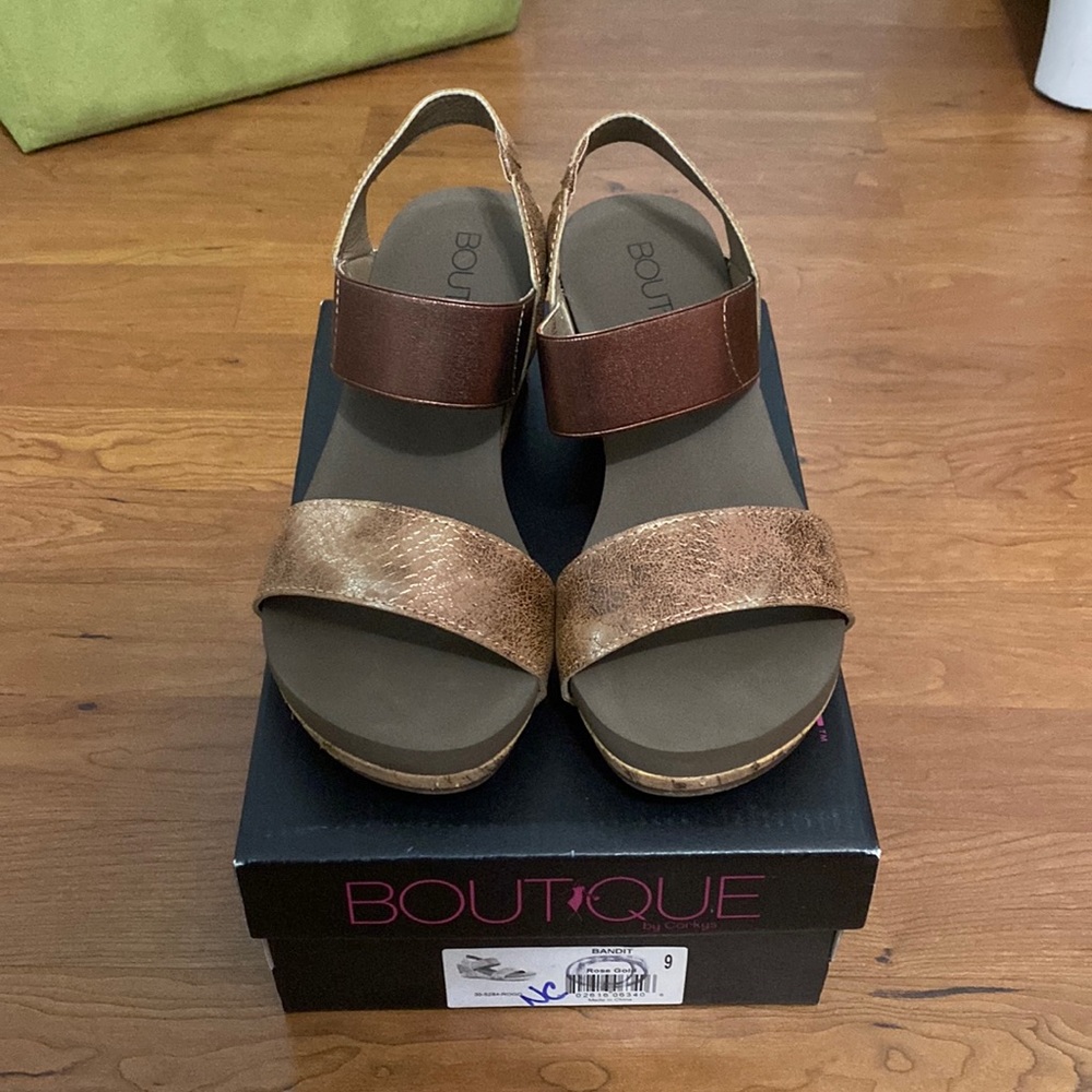 Womens rose gold sandals